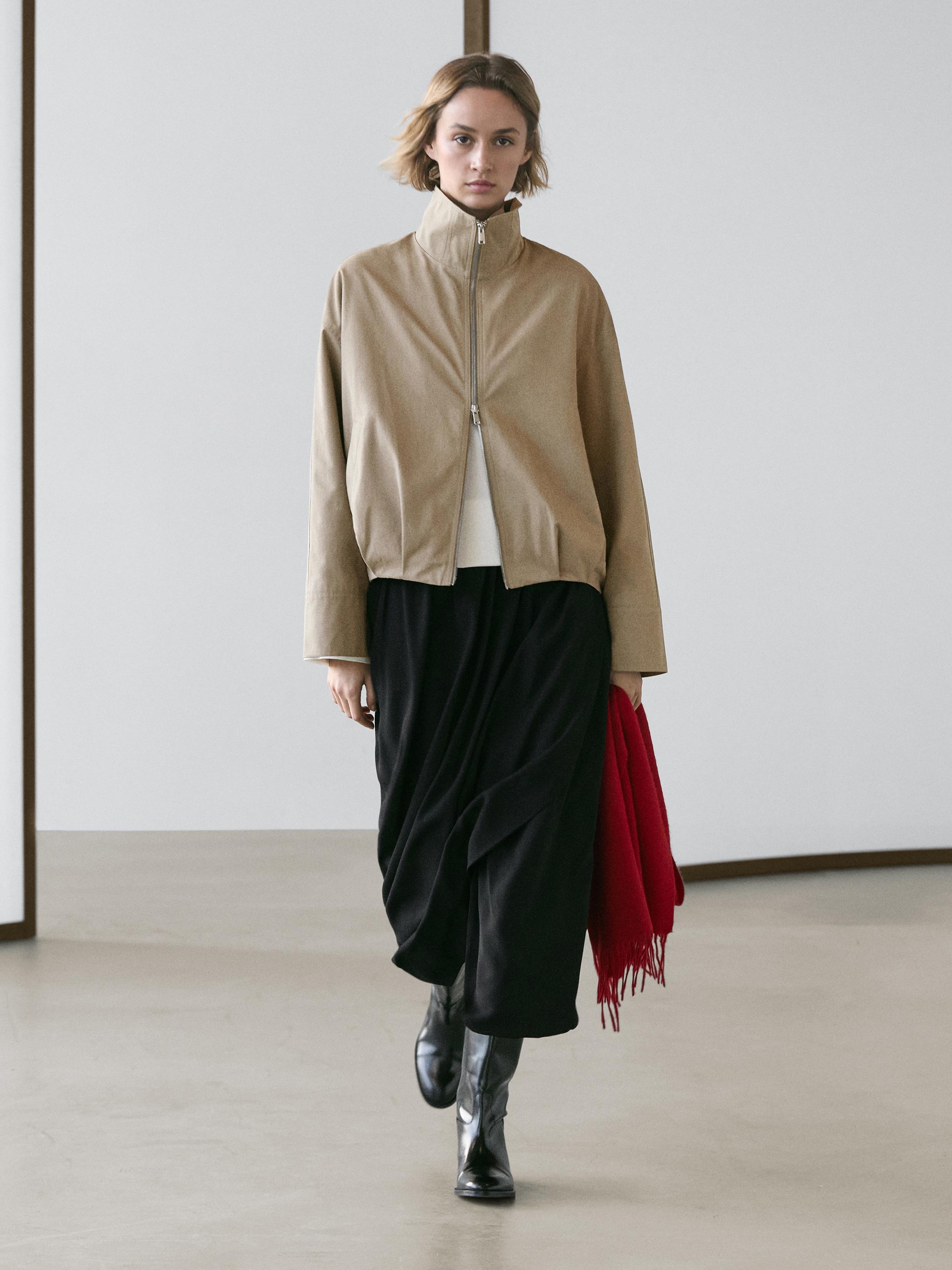 Cotton blend bomber jacket